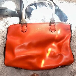 Paul Smith Vibrant Orange & Black Satchel